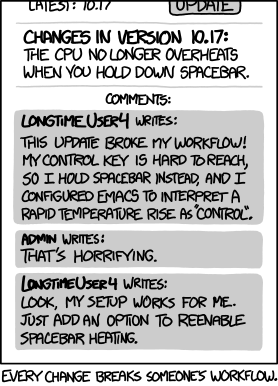 You broke my extremely esoteric workflow